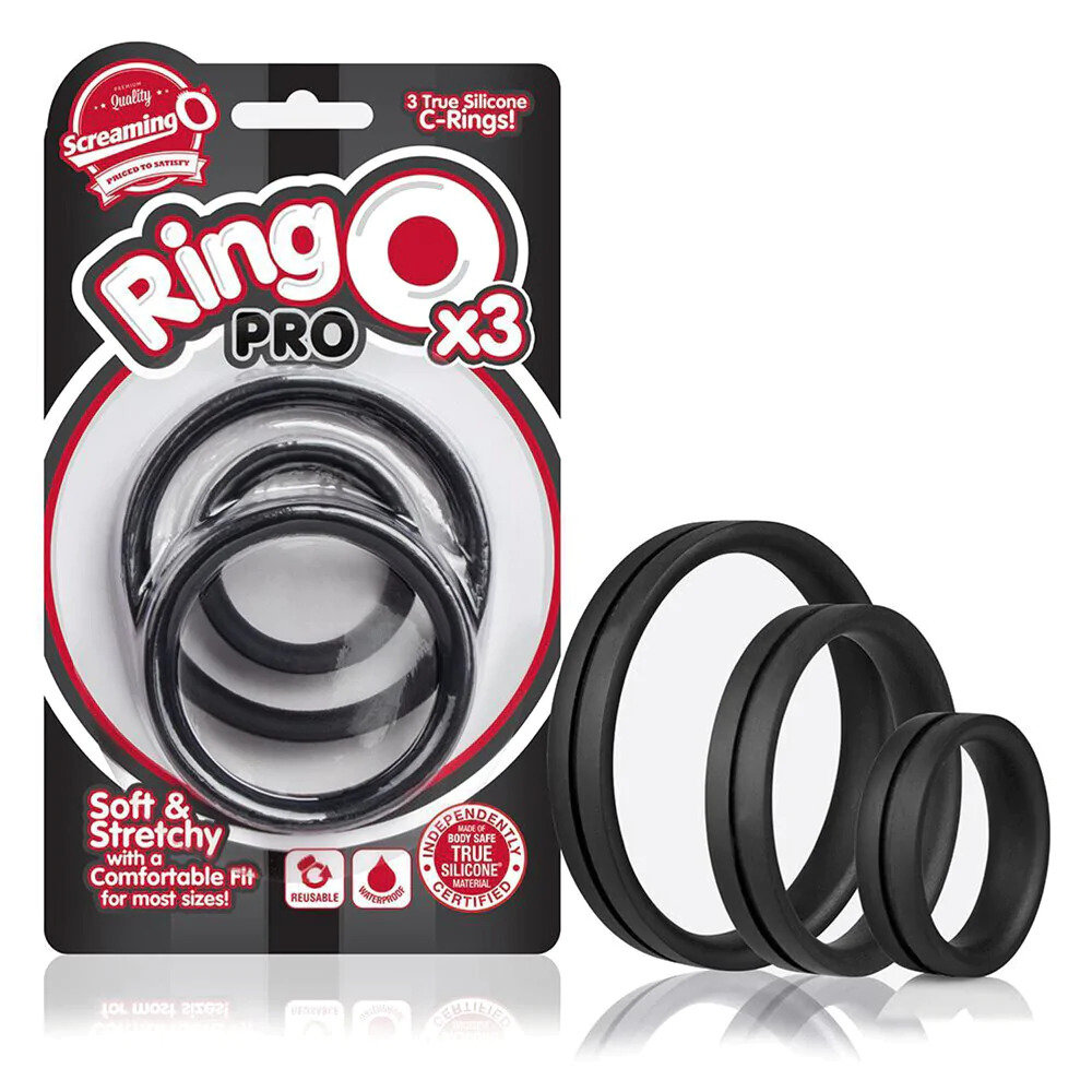 Screaming O RingO Pro X3 Cock Rings Black (3 Pack)