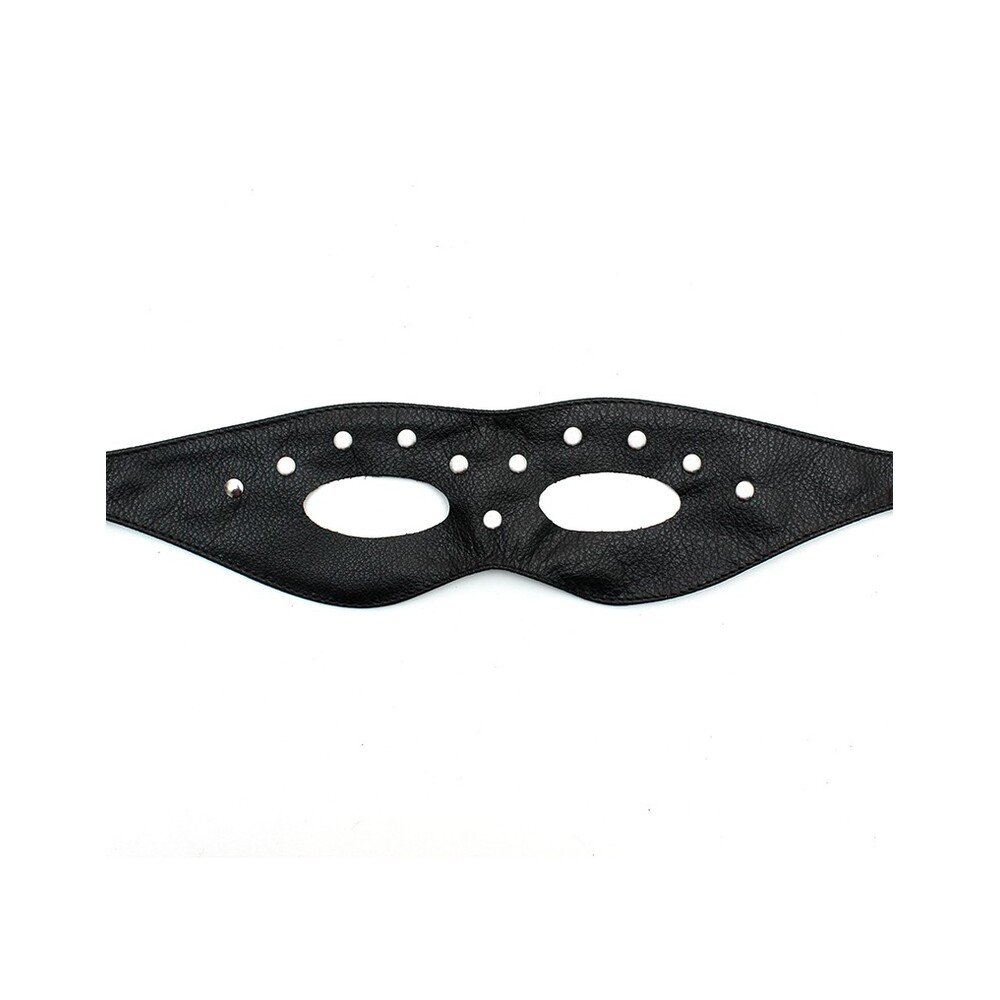 Rimba Leather Open Eye Mask With Rivets