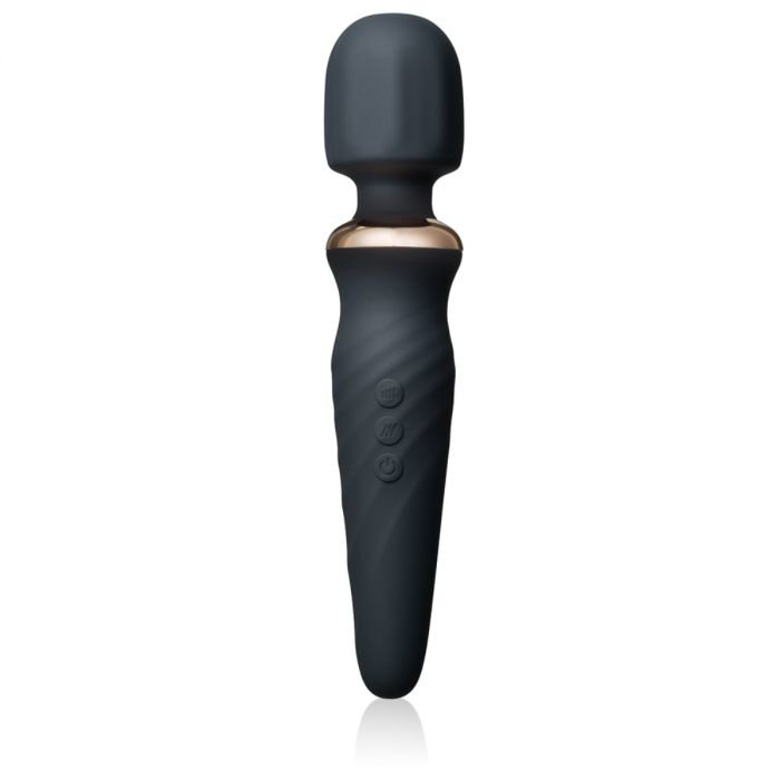 LOLA INTY Toys Torch Silicone Vibrating Wand Black (25 vibration Modes)