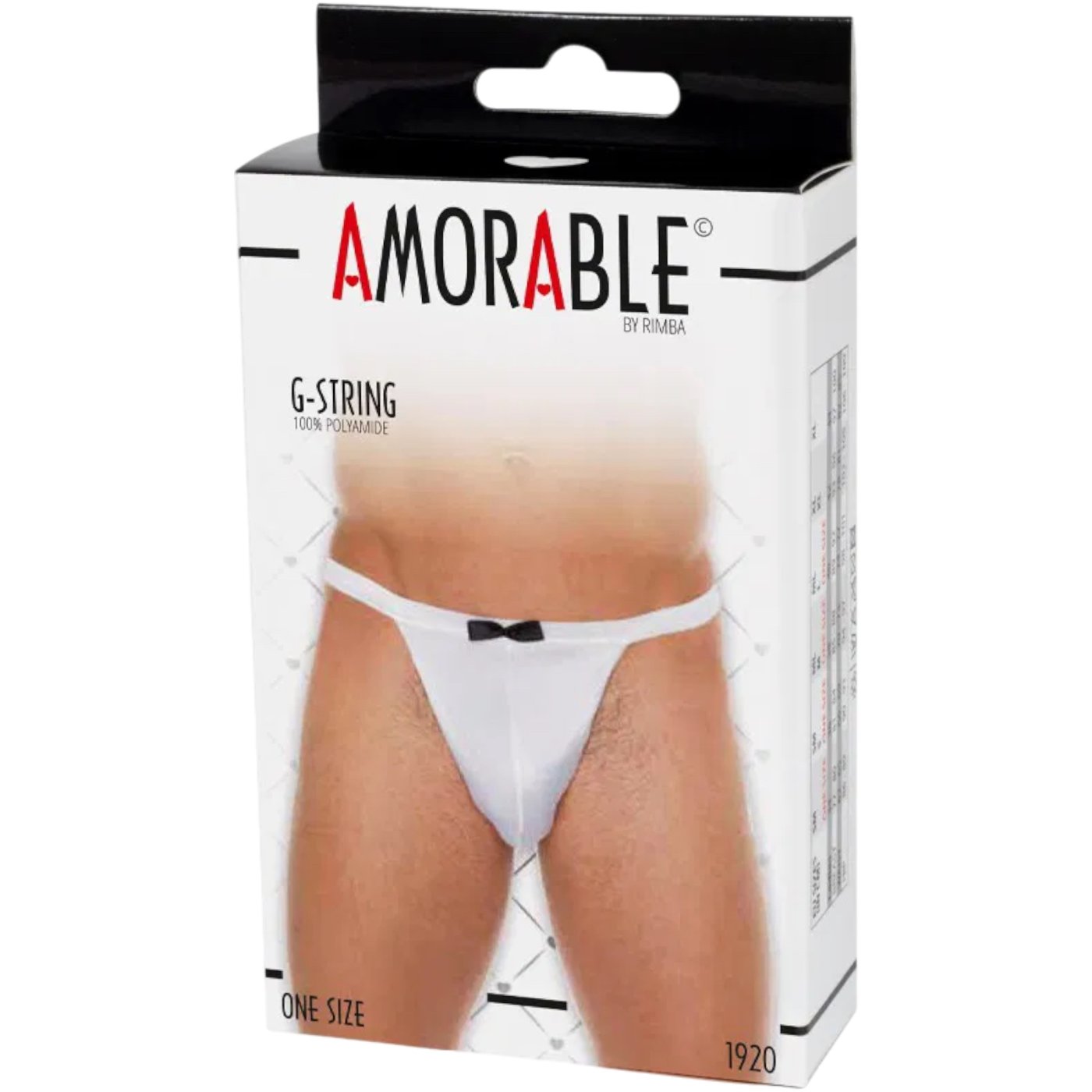 Rimba Men’s White Tuxedo Bow G-String
