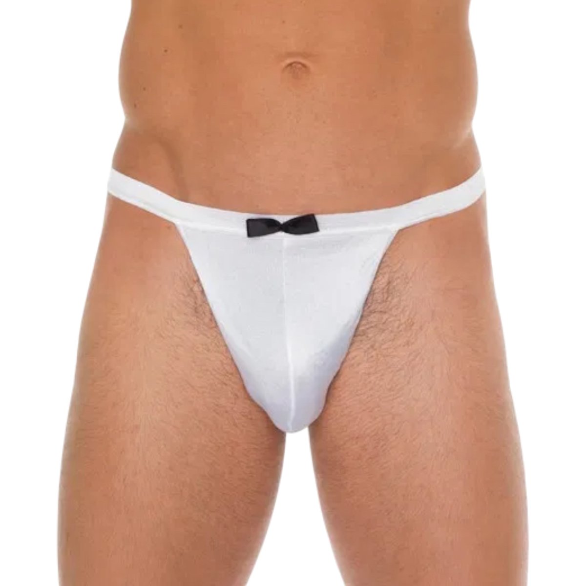Rimba Men’s White Tuxedo Bow G-String