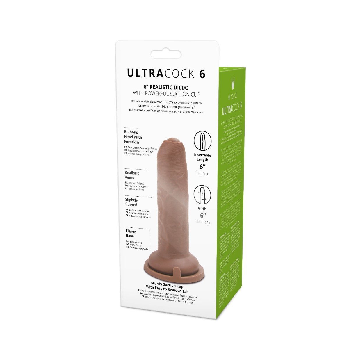 Me You Us Ultra Cock Uncut Realistic Suction Cup Dildo 6 Inch