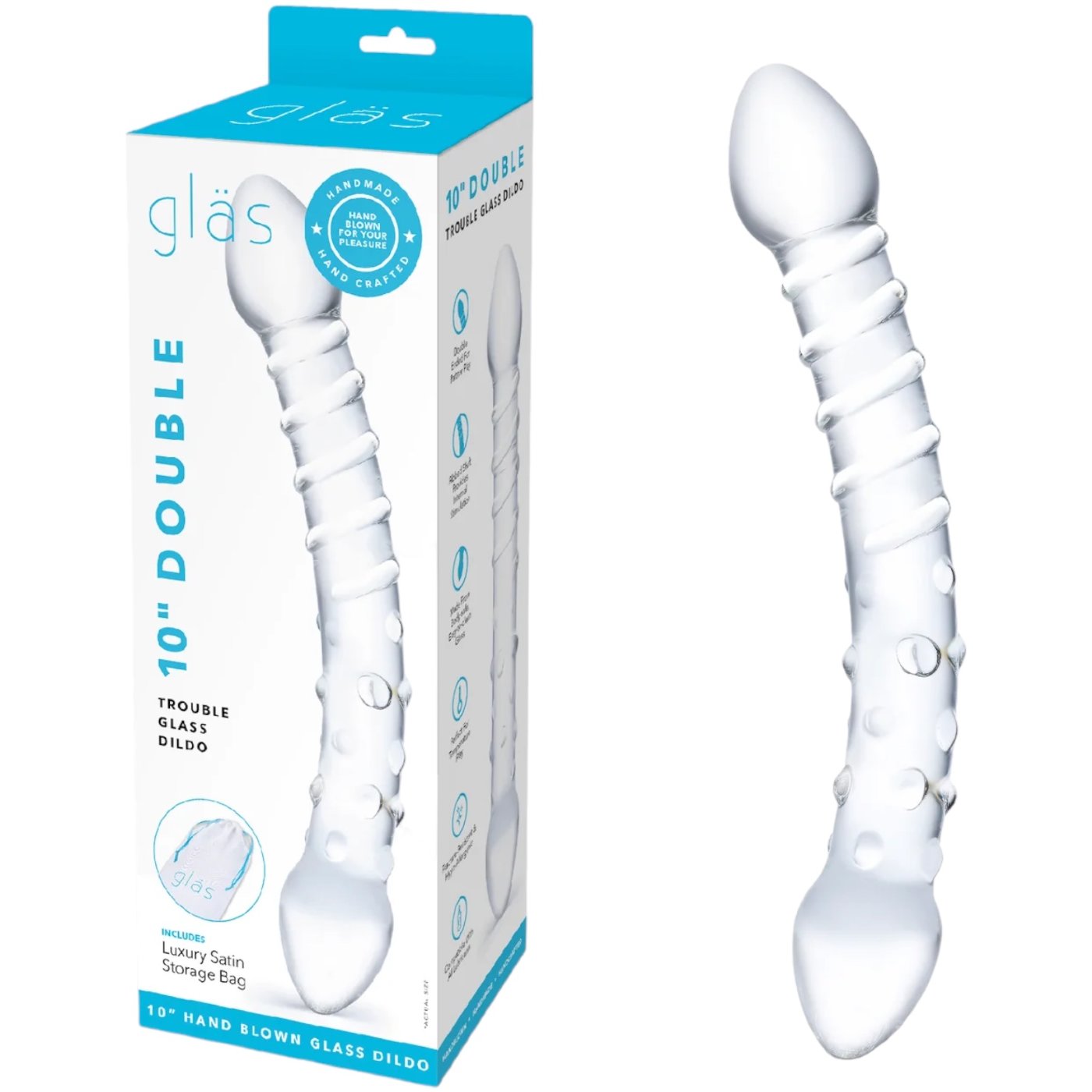 Glas Double Trouble Dual-Ended Glass Dildo 10 Inch