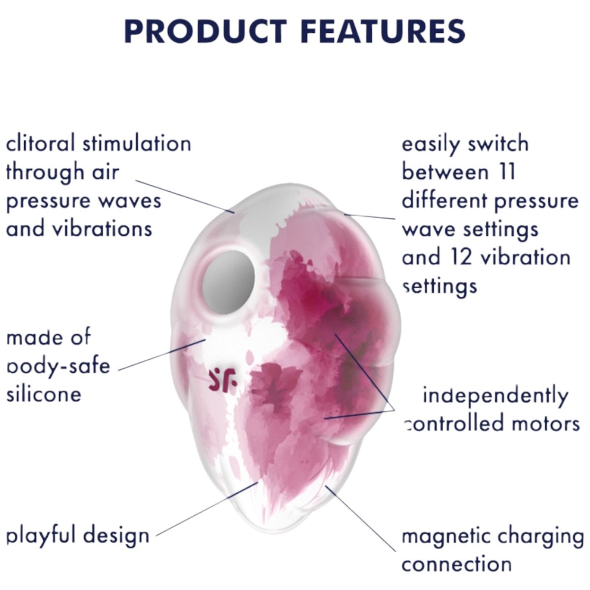 Satisfyer Cloud Dancer Double Air Pulse Clitoral Vibrator Red