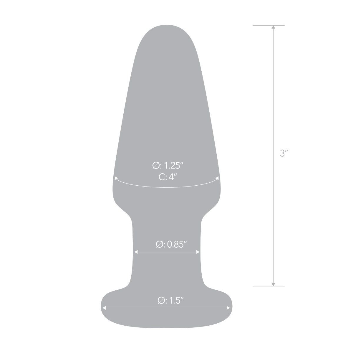 Glas Glass Butt Plug Clear 3.5 Inch