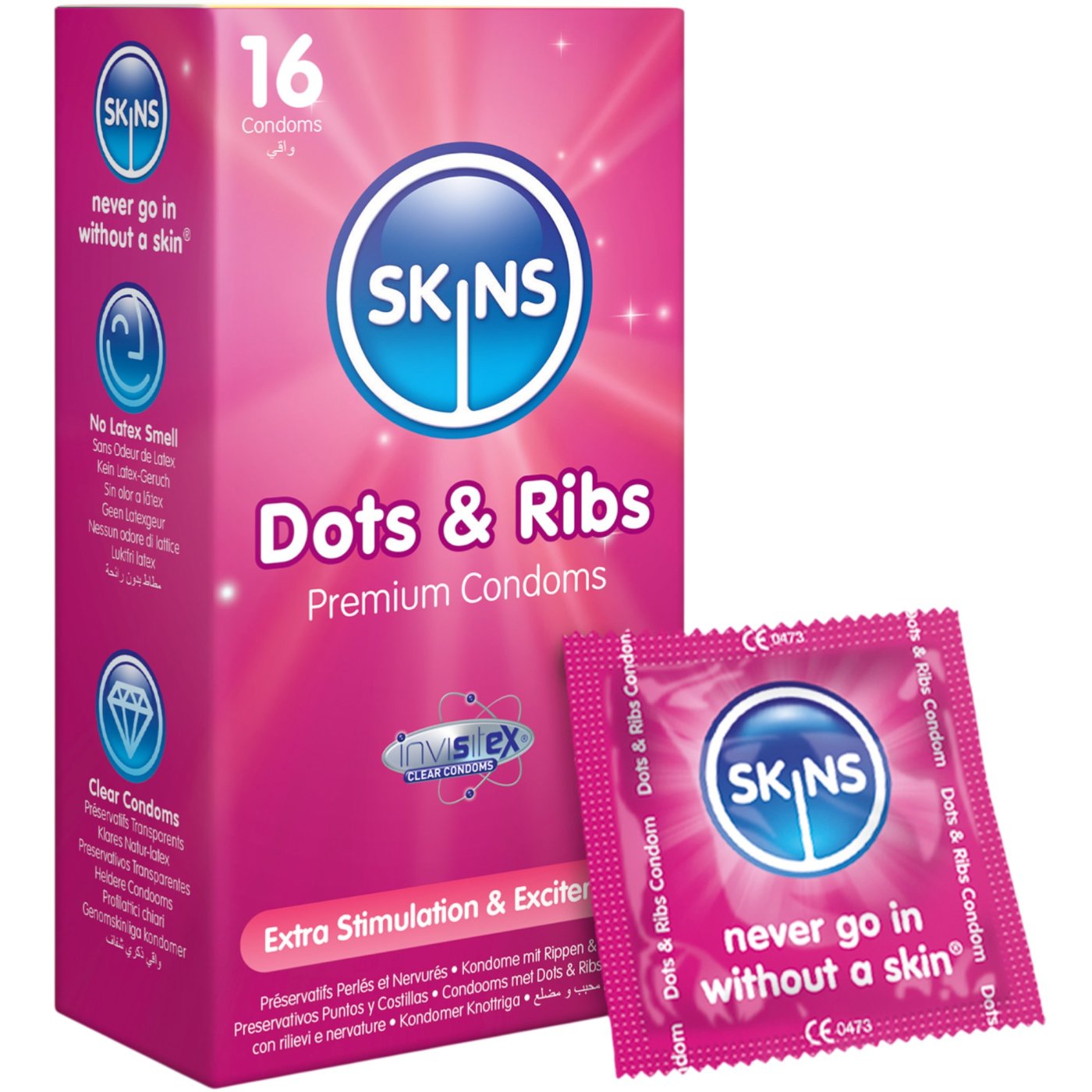 Skins Condoms Dots &amp; Ribs 16 Pack