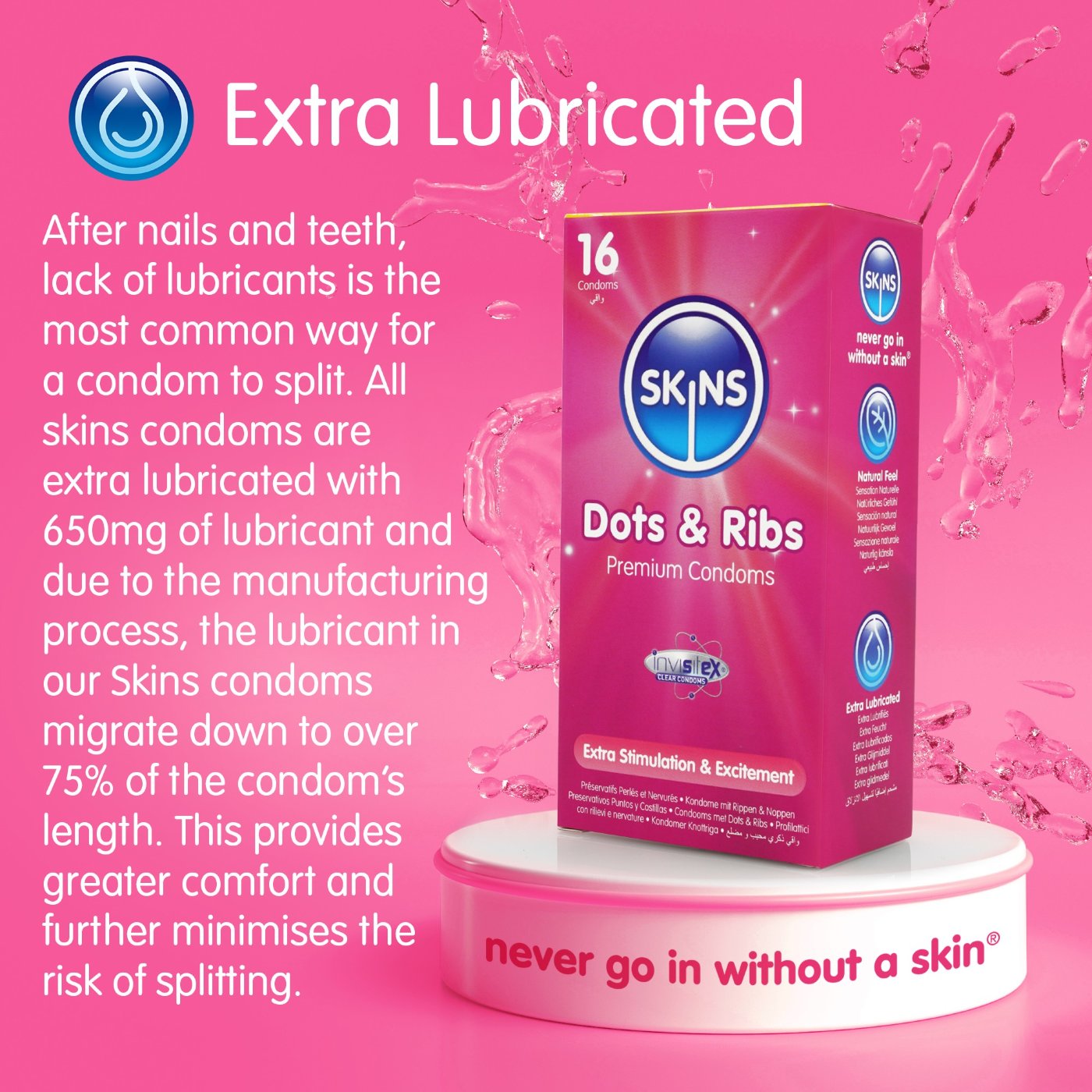 Skins Condoms Dots & Ribs 16 Pack