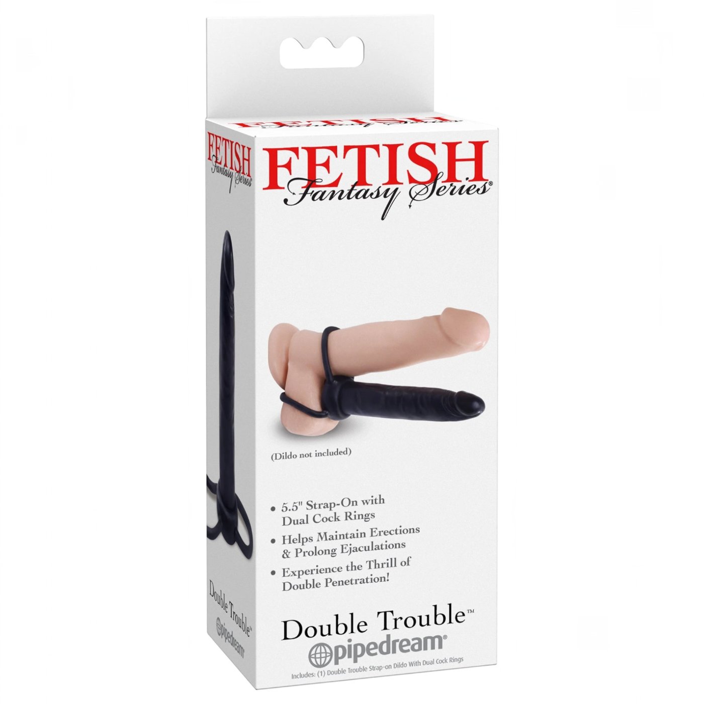 Fetish Fantasy Double Trouble 5.5 Inch Strap-On Dildo with Dual Cock Rings