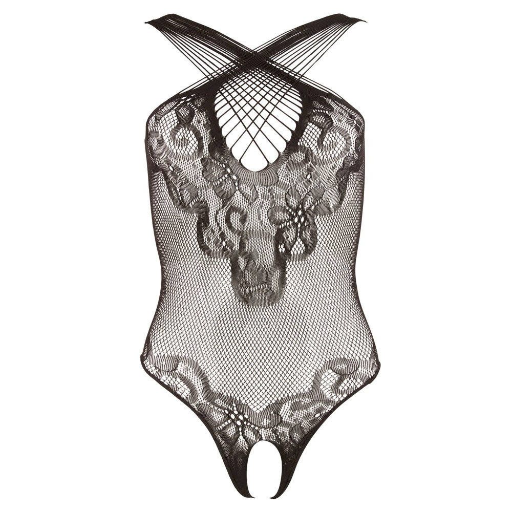NO:XQSE Lace Body Suit With Open Crotch