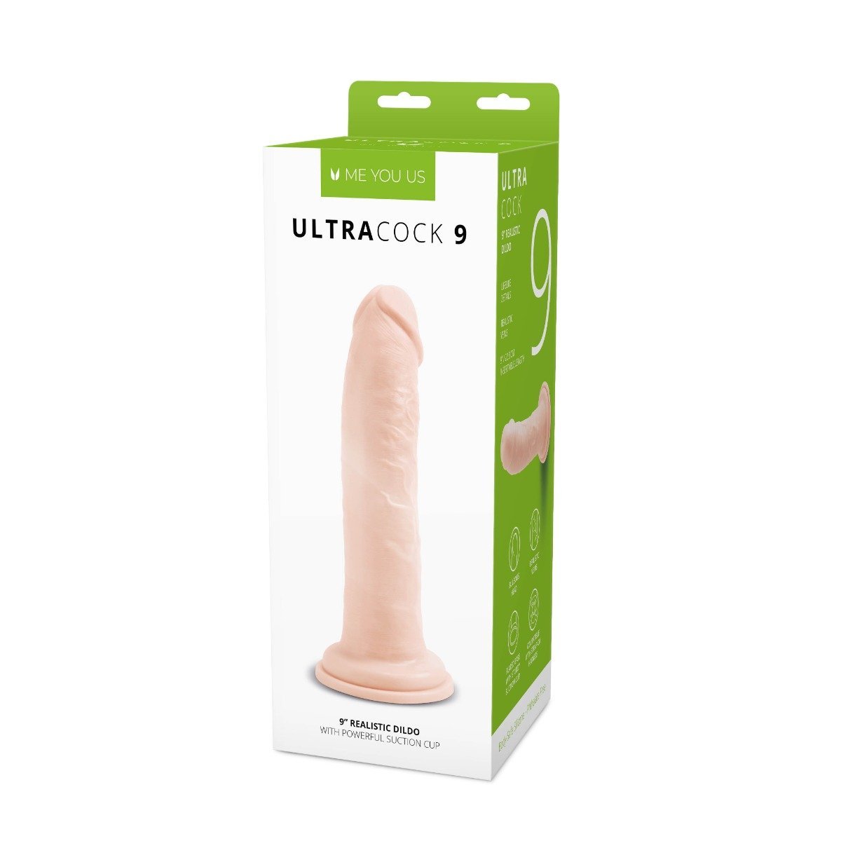 Me You Us Ultra Cock Realistic Suction Cup Dildo Light 9 Inch