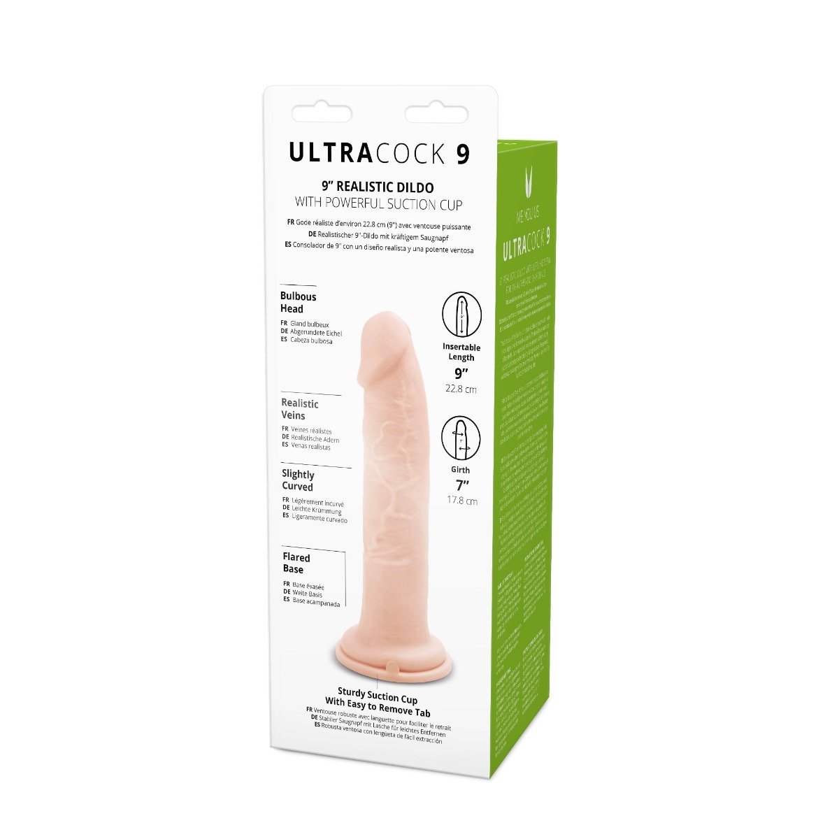 Me You Us Ultra Cock Realistic Suction Cup Dildo Light 9 Inch