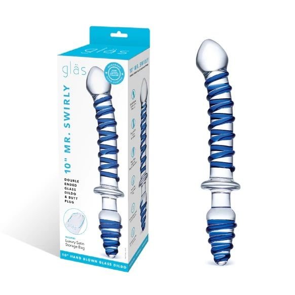 Glas Mr Swirly Two Ends Internal Stimulation Dildo 10 Inch