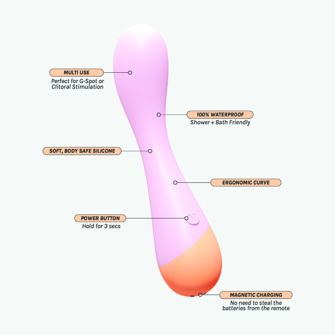 Vush Peachy Rechargeable Silicone G-Spot Vibrator