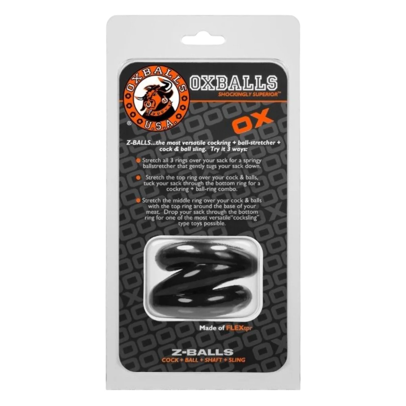Oxballs Z Balls Ball Stretcher Black