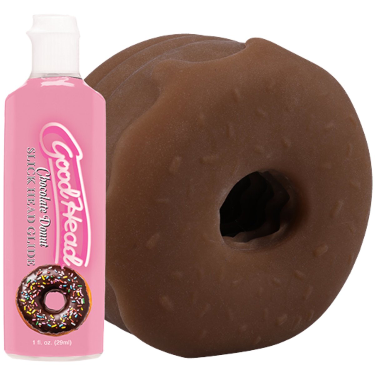 GoodHead Chocolate Donut Blowjob Set with Stroker & Slick Head Glide