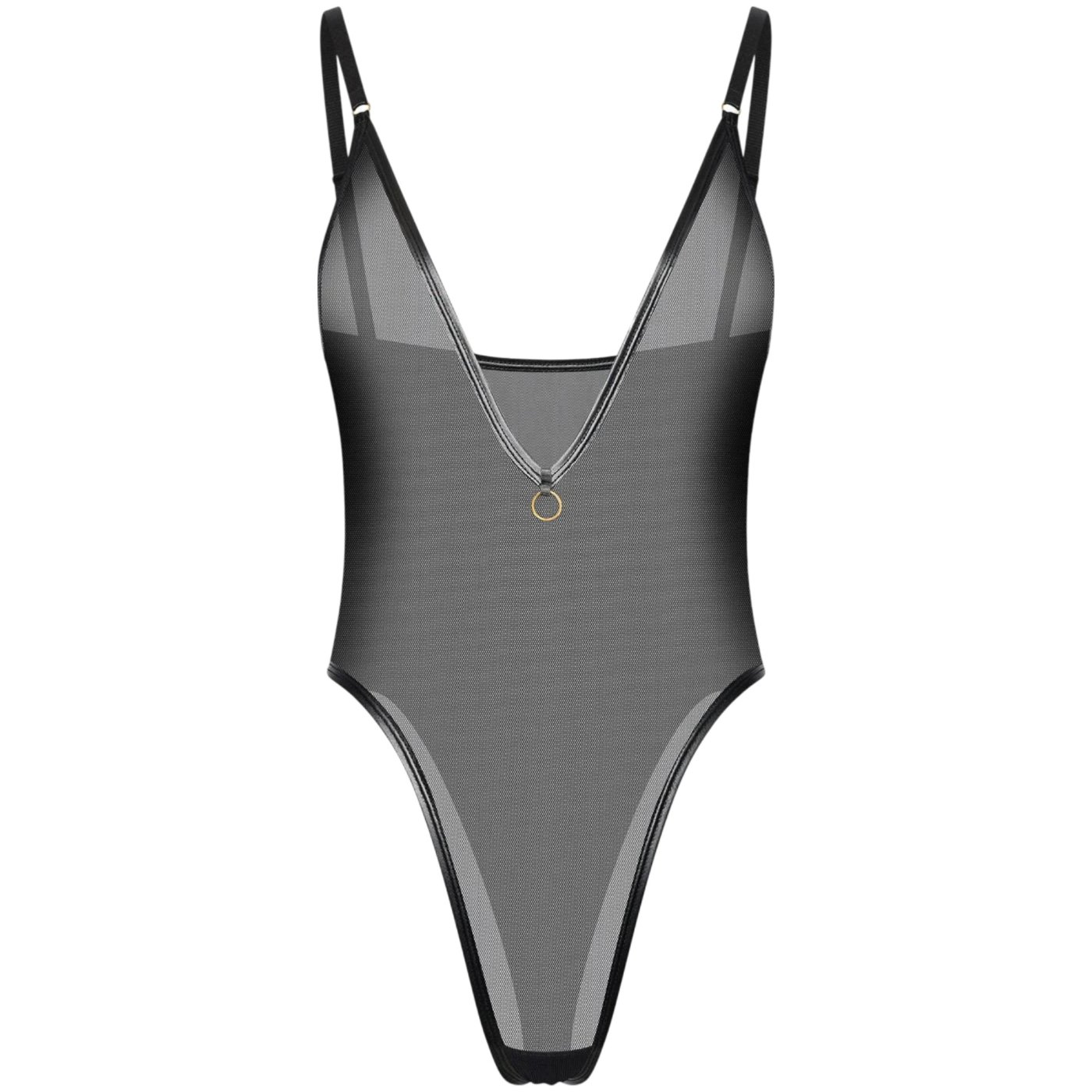 Guilty Pleasure Lucent Low Cut Sheer Mesh String Bodysuit