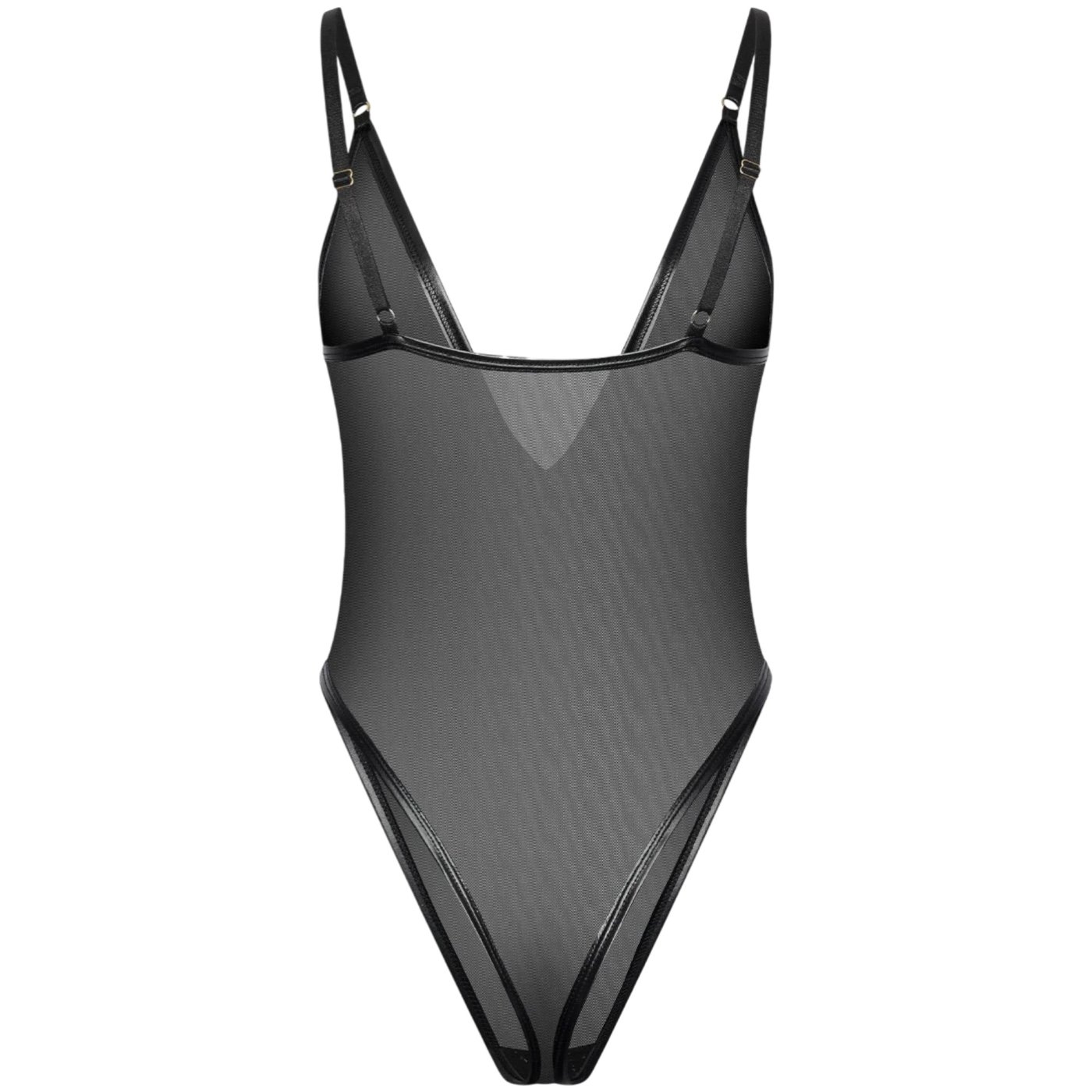 Guilty Pleasure Lucent Low Cut Sheer Mesh String Bodysuit