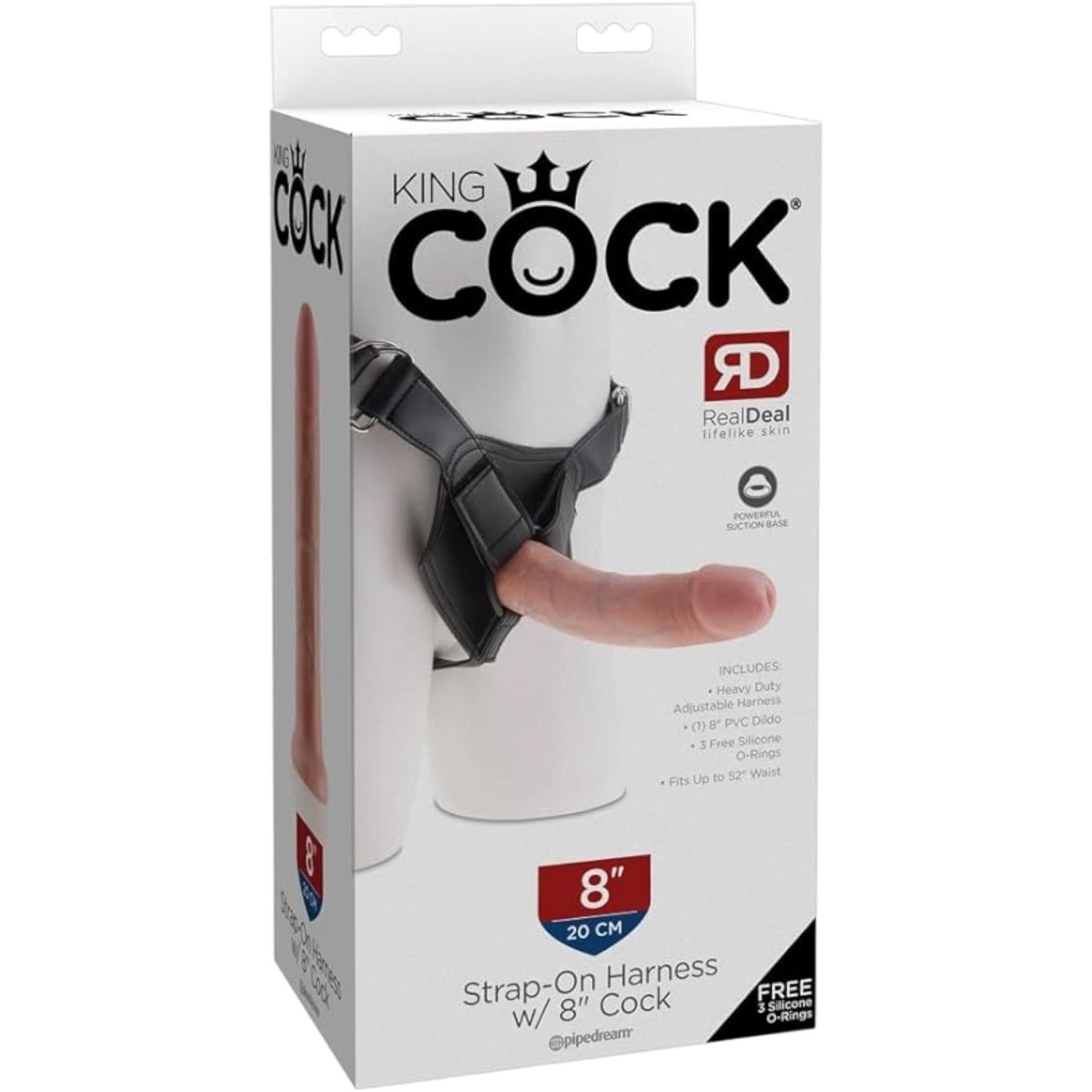 King Cock Strap On Harness with 8 Inch Cock