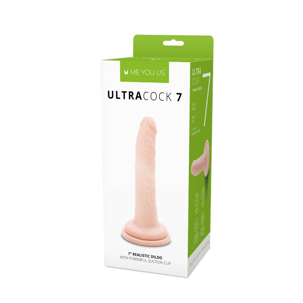 Me You Us Ultra Cock Realistic Suction Cup Dildo Light 7 Inch