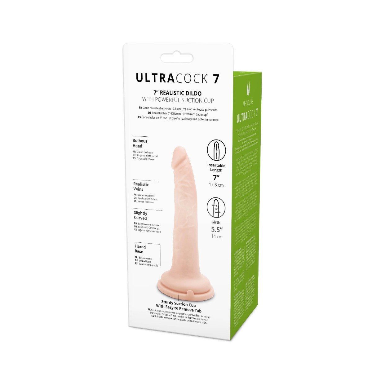 Me You Us Ultra Cock Realistic Suction Cup Dildo Light 7 Inch