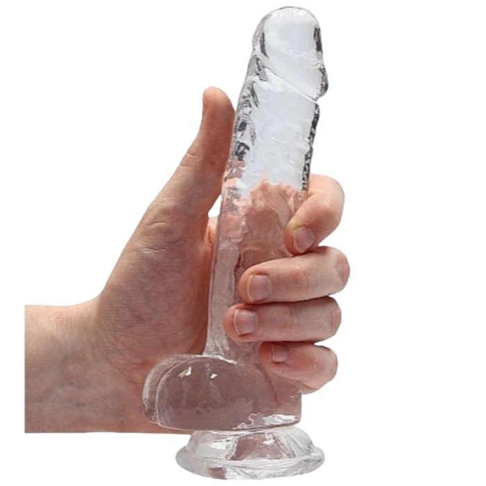 RealRock Crystal Clear Realistic Dildo with Balls 7 Inch