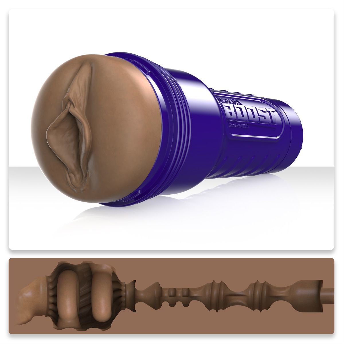Fleshlight Boost Bang Realistic Vagina Masturbator Flesh Brown