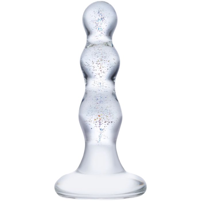 Glas Triple Play Beaded Glass Butt Plug 4 Inch