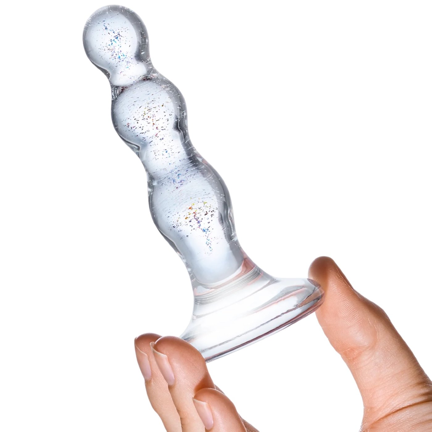 Glas Triple Play Beaded Glass Butt Plug 4 Inch
