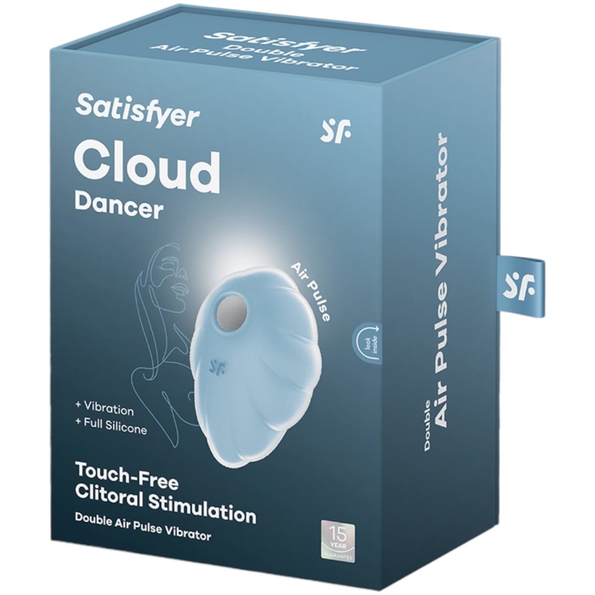 Satisfyer Cloud Dancer Double Air Pulse Clitoral Vibrator Blue