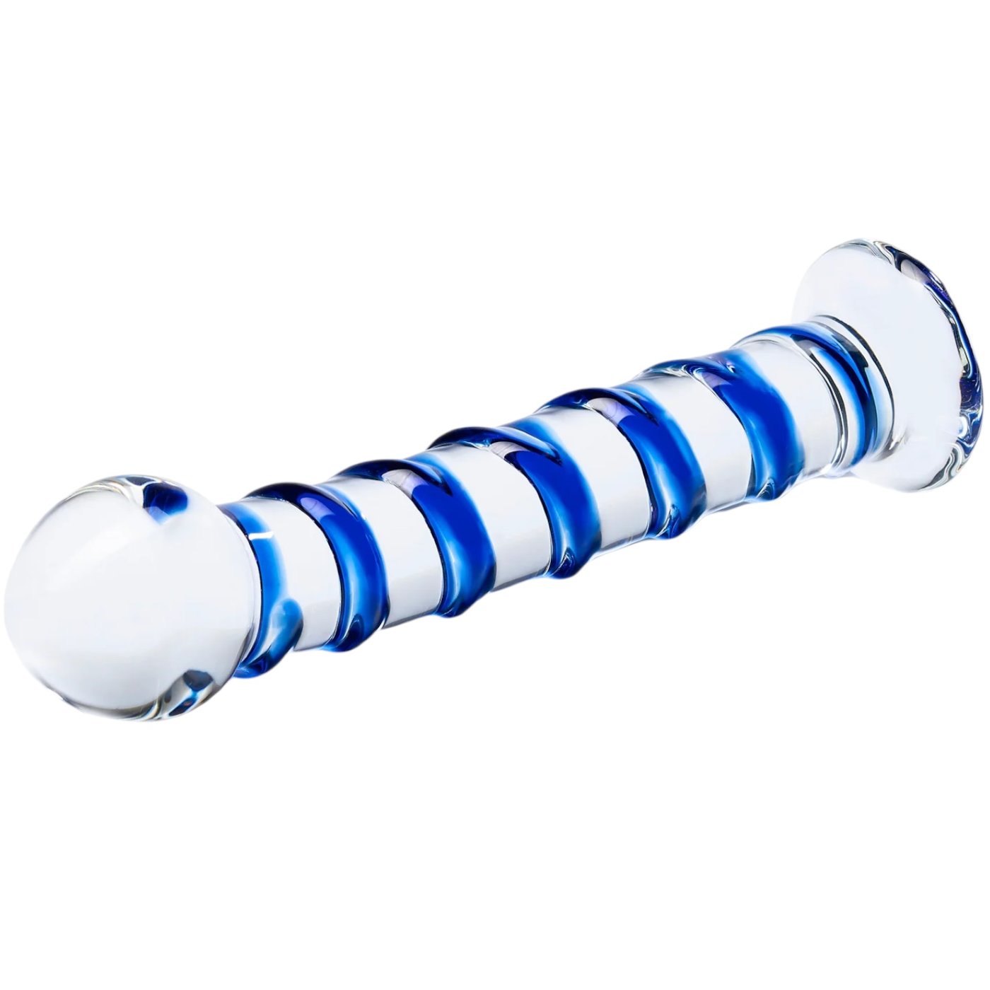 Glas Blue Spiral Glass Dildo 7.5 Inch