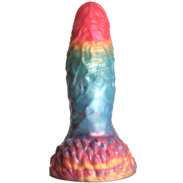 Creature Cocks Rainbow Phoenix Rechargeable Remote Silicone Dildo 6.75 Inch