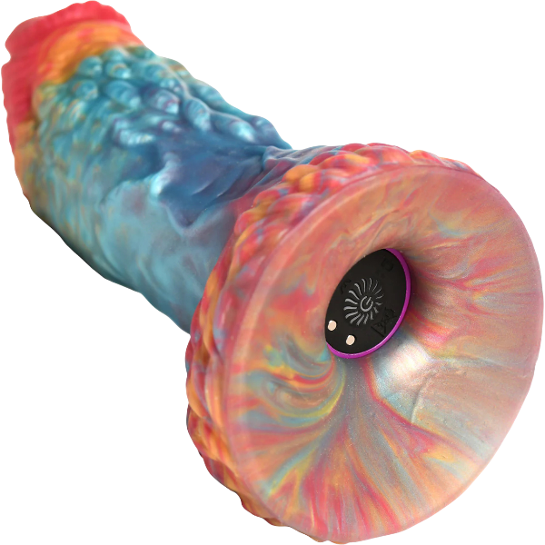 Creature Cocks Rainbow Phoenix Rechargeable Remote Silicone Dildo 6.75 Inch