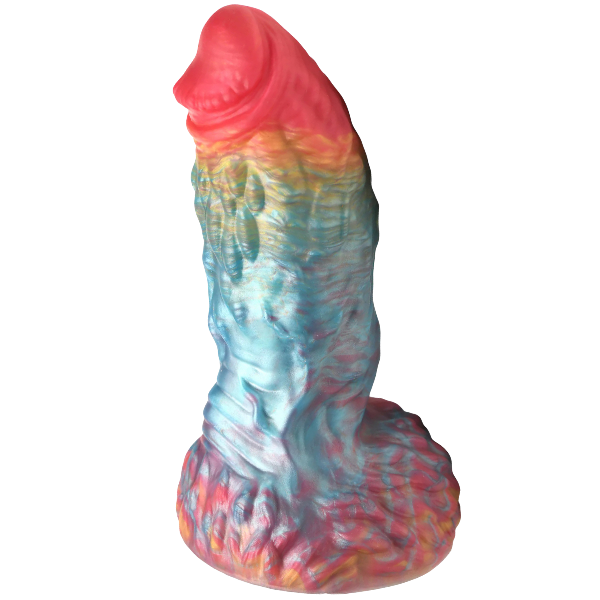 Creature Cocks Rainbow Phoenix Rechargeable Remote Silicone Dildo 6.75 Inch