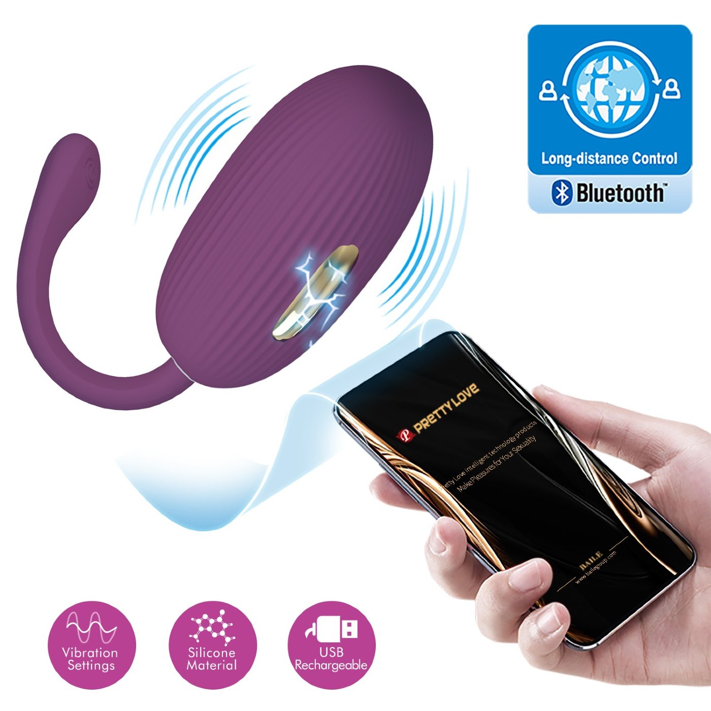 Pretty Love Doreen Electro Stim App Controlled Vibrating Egg