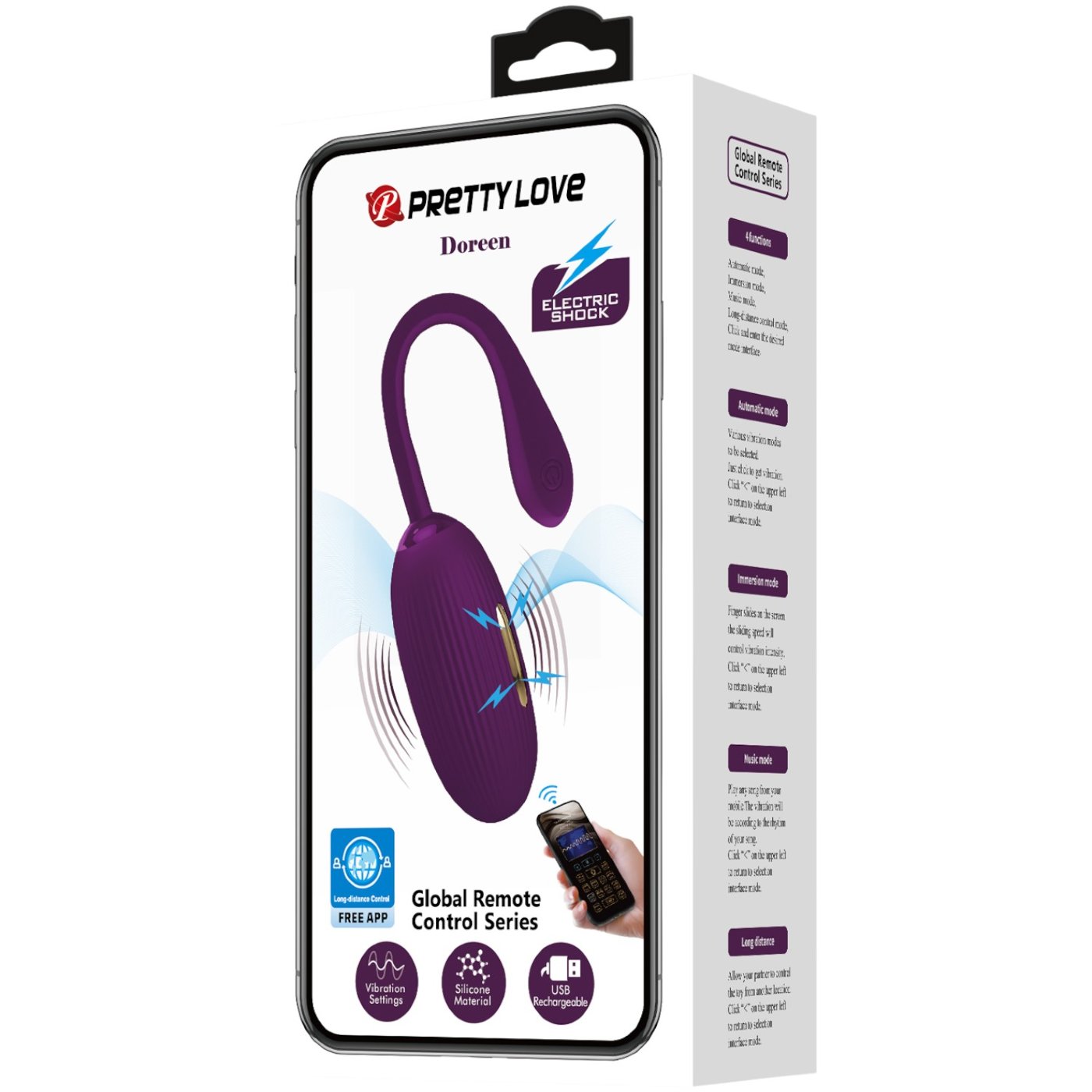 Pretty Love Doreen Electro Stim App Controlled Vibrating Egg