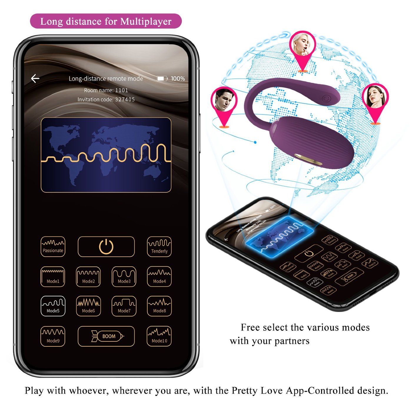 Pretty Love Doreen Electro Stim App Controlled Vibrating Egg