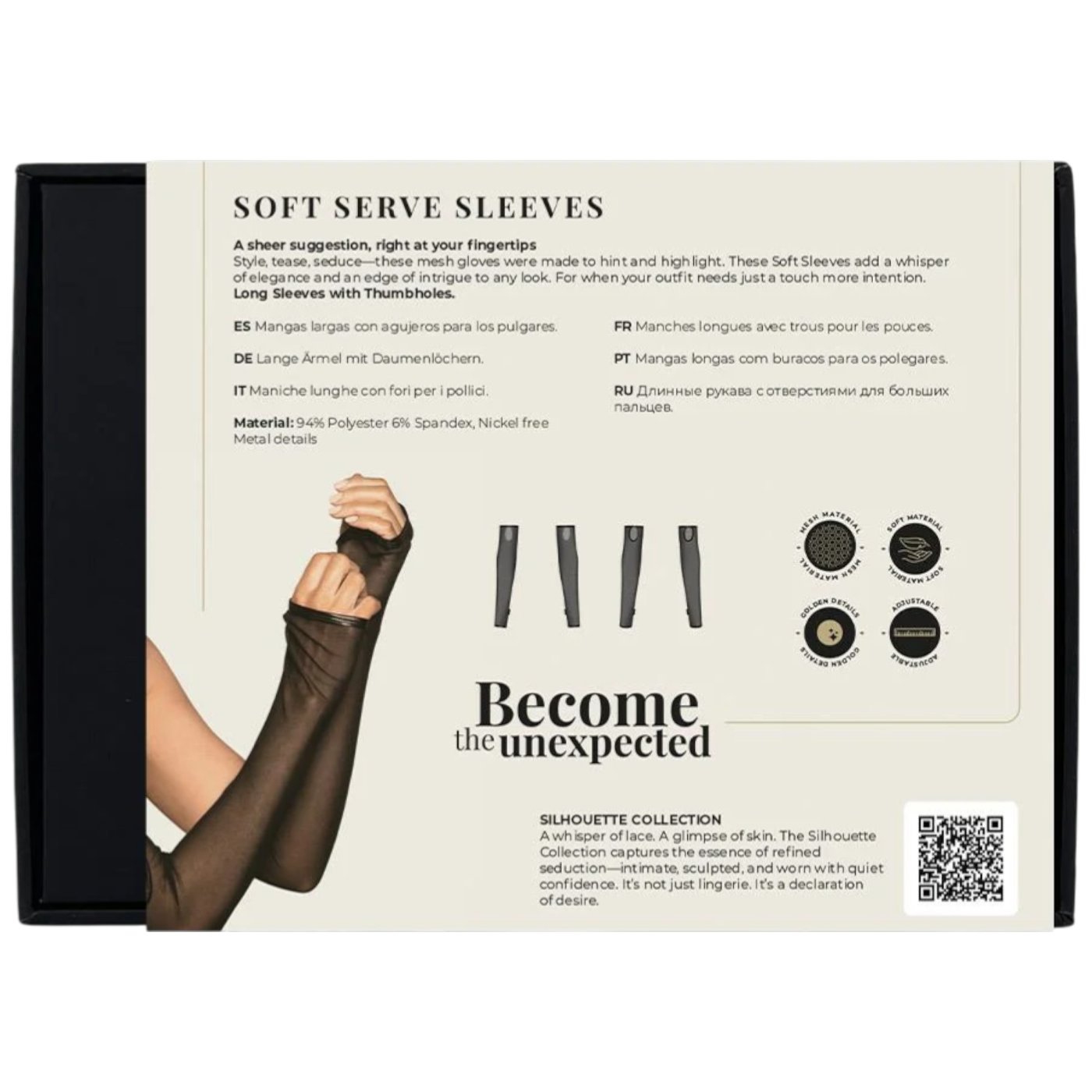 Guilty Pleasure Soft Serve Mesh Arm Sleeves with Thumbholes