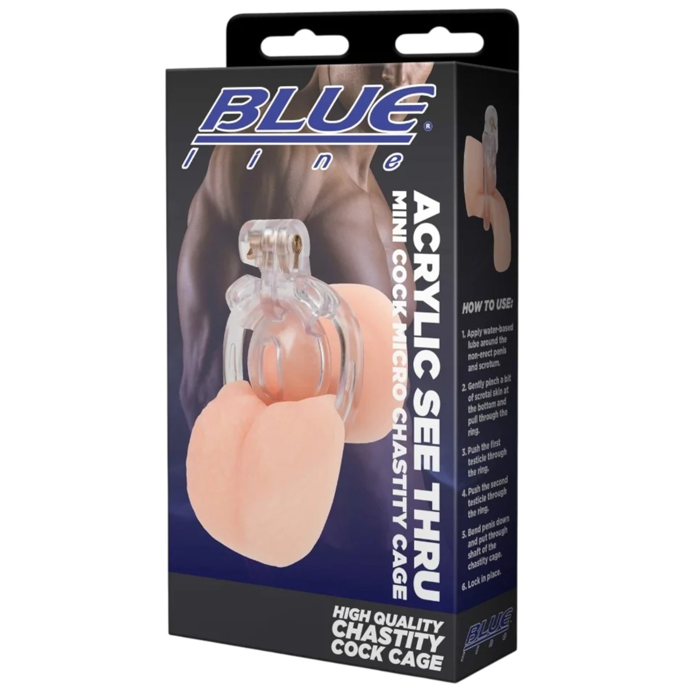 Blue Line Acrylic See Thru Micro Chastity Cage