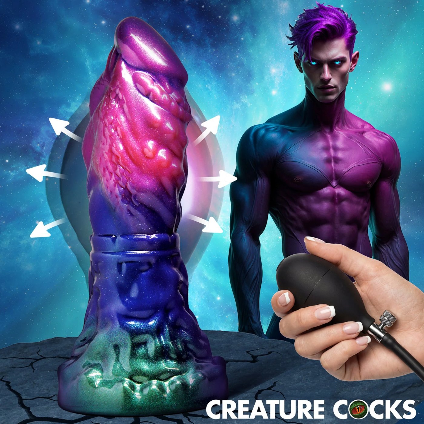 Creature Cocks Gorge Inflatable Silicone Dildo with Suction Cup