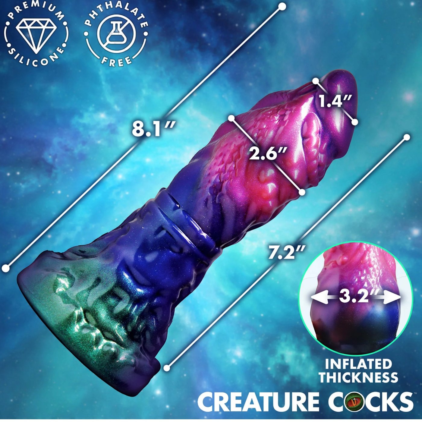 Creature Cocks Gorge Inflatable Silicone Dildo with Suction Cup