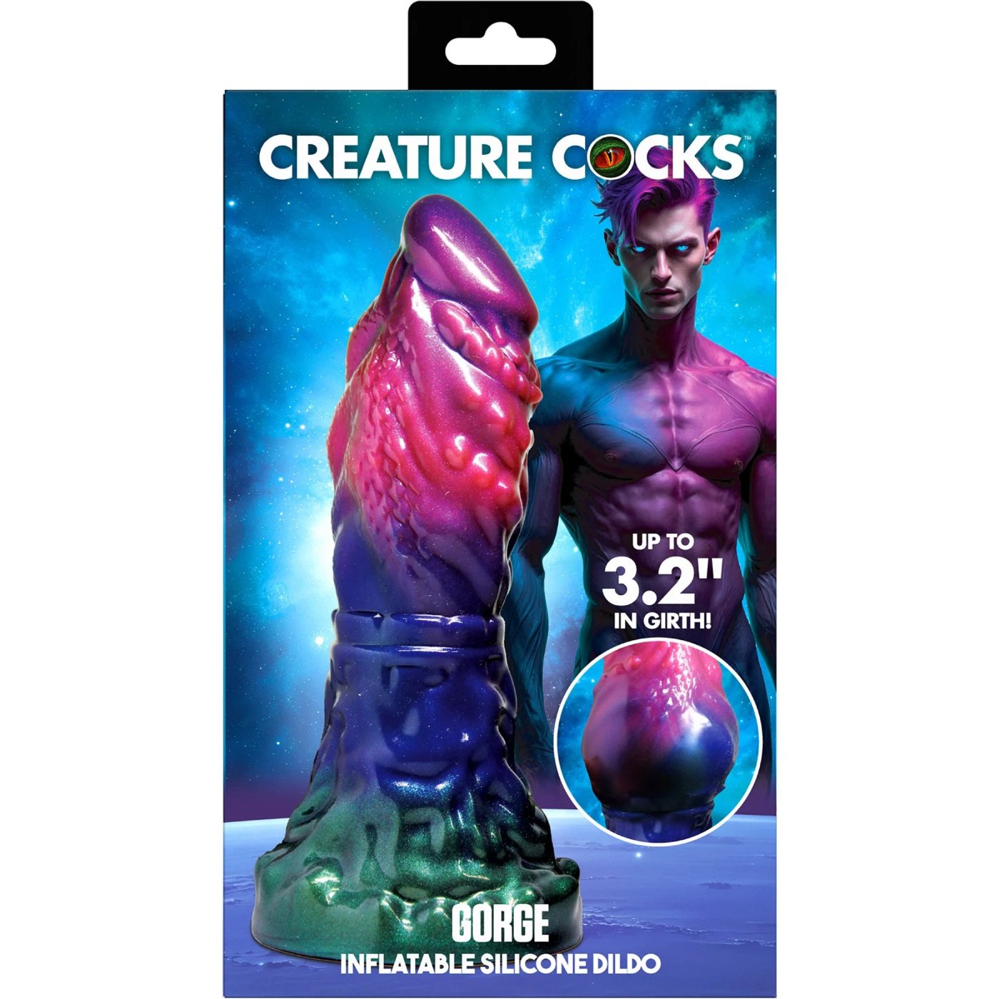 Creature Cocks Gorge Inflatable Silicone Dildo with Suction Cup