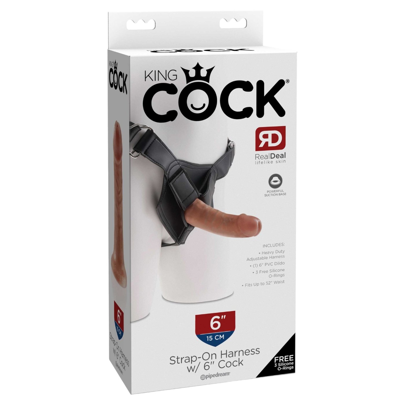 King Cock Strap On Harness with 6 Inch Cock