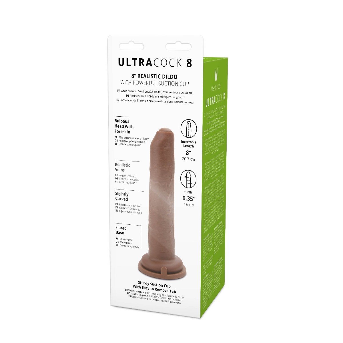 Me You Us Ultra Cock Uncut Realistic Dildo 8 Inch
