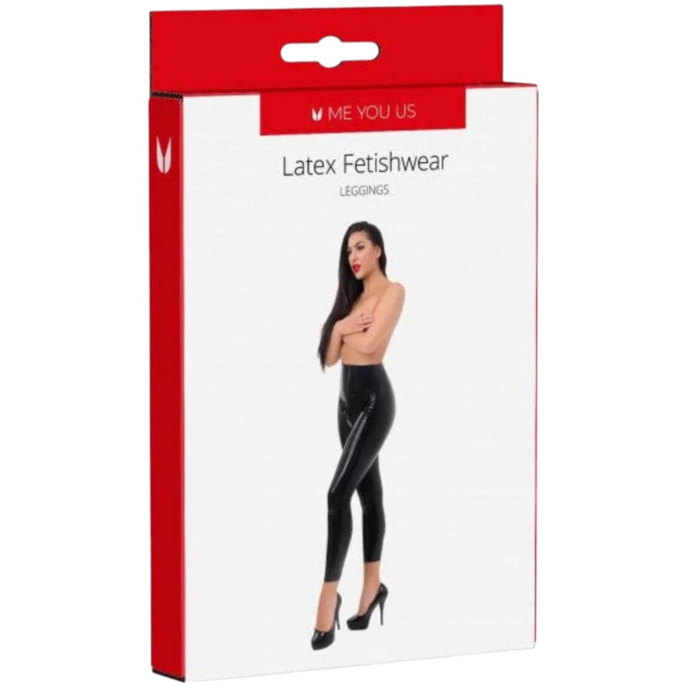 Me You Us Latex Wet Look Leggings Black