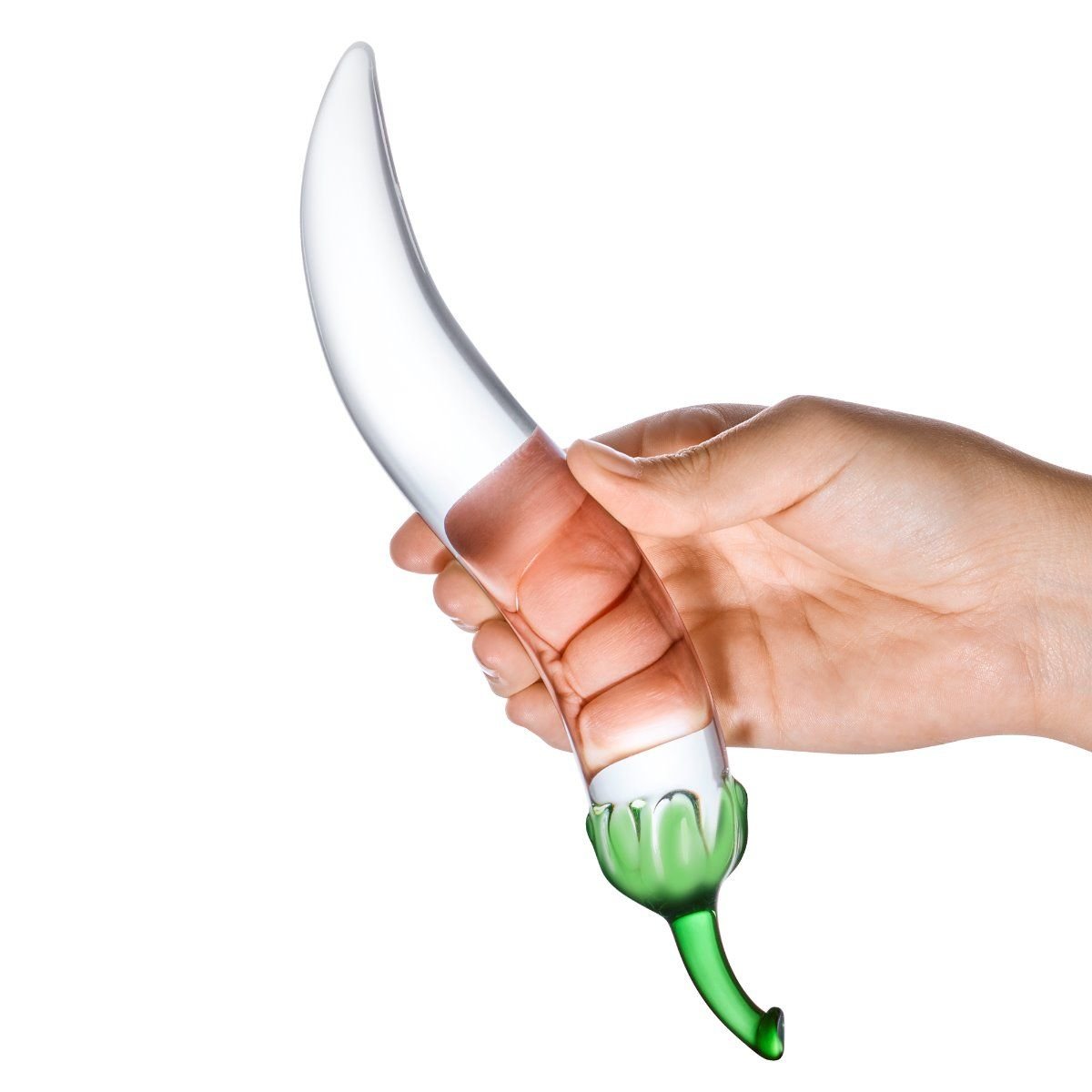 Glas Glass Naturals Chili Pepper Dildo Clear 8.2 Inch