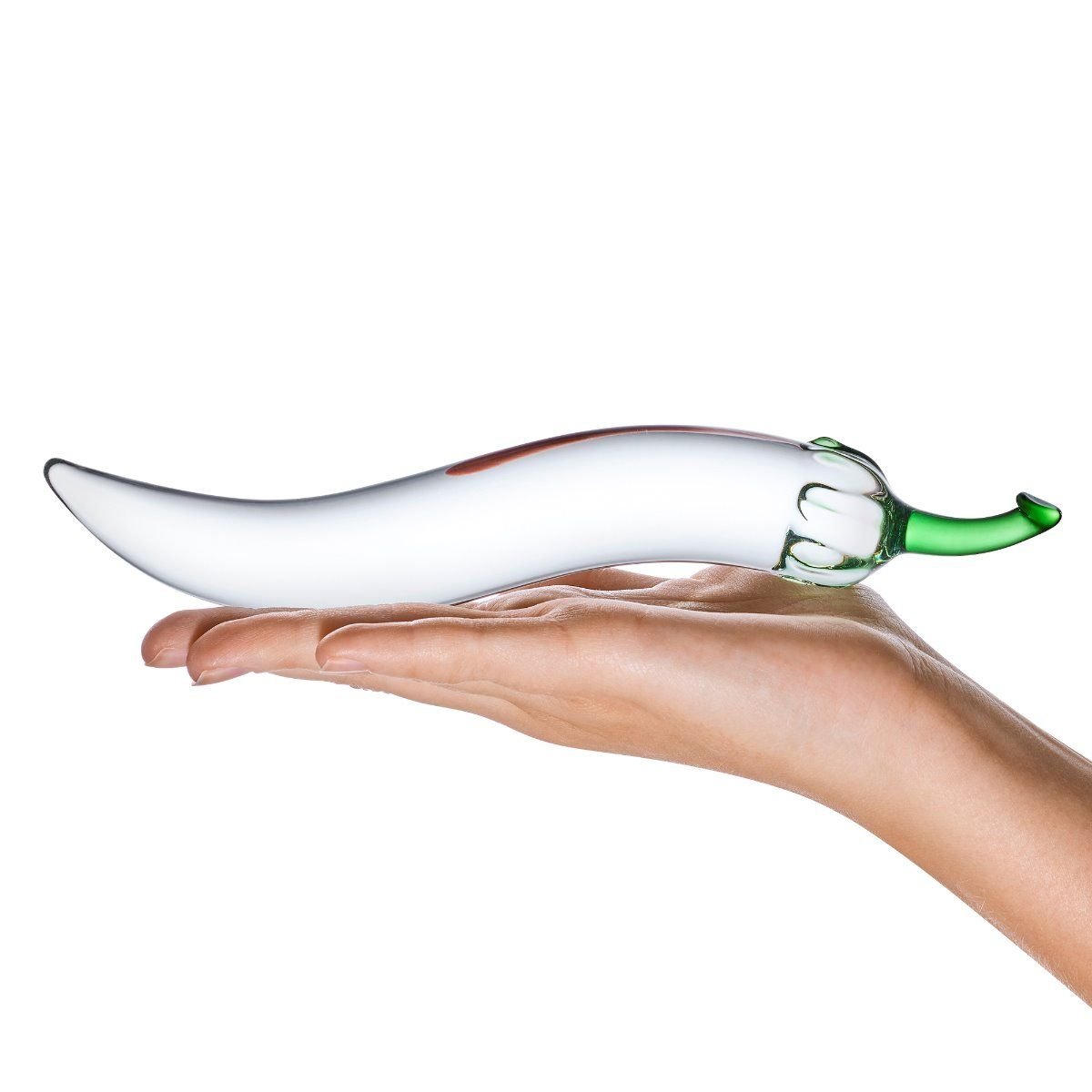 Glas Glass Naturals Chili Pepper Dildo Clear 8.2 Inch