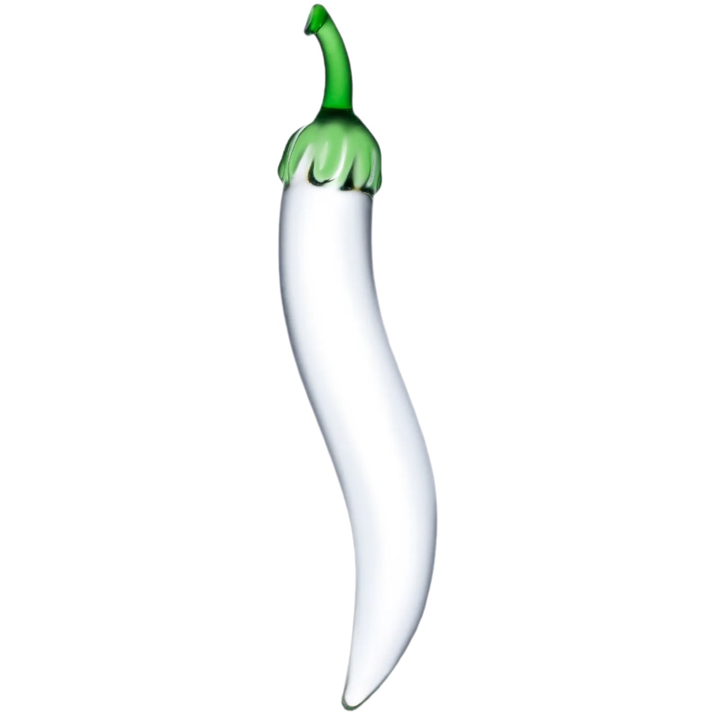 Glas Glass Naturals Chili Pepper Dildo Clear 8.2 Inch