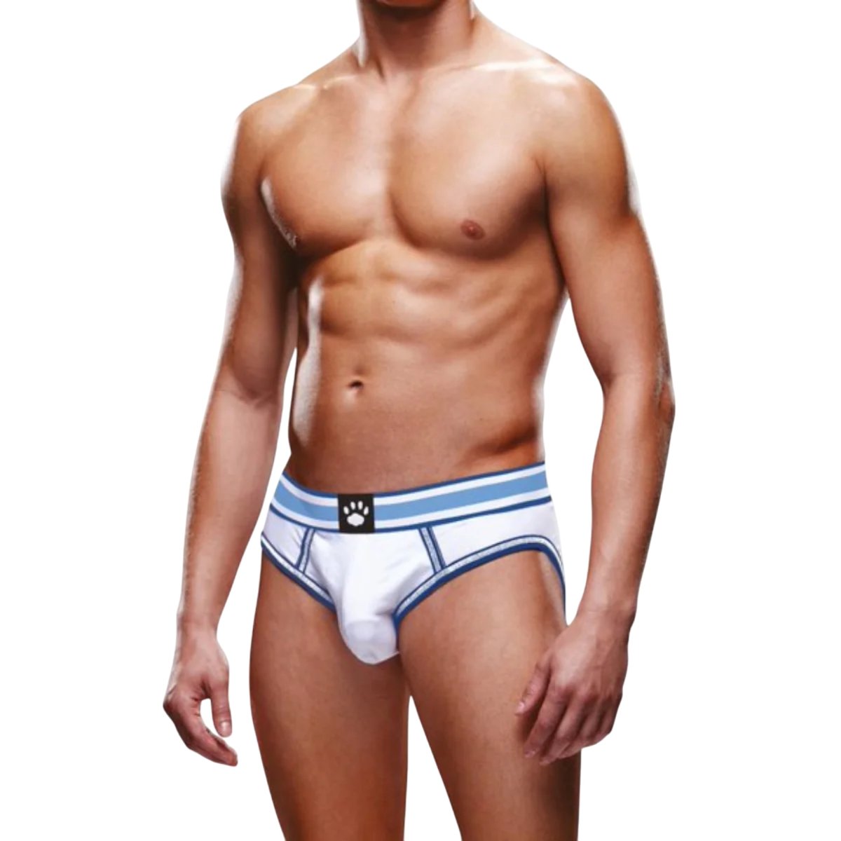 Prowler Backless Brief Open Back Men’s Underwear, Xs, White Blue
