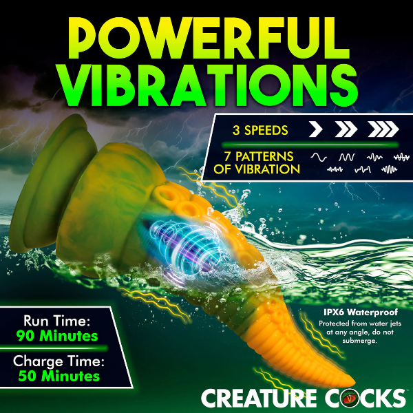 Creature Cocks Monstropus 2.0 Vibrating Tentacle Silicone Dildo 7.3 Inch