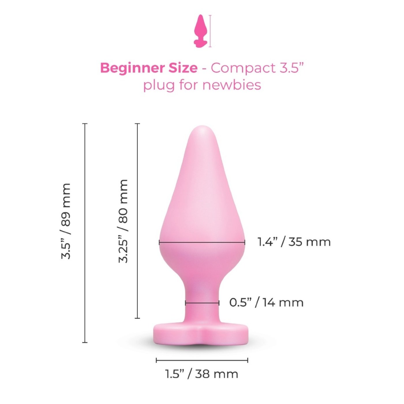 b-Vibe Butties b-Mine Silicone Heart Base Butt Plug